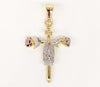 Plated Tri-Gold Cross Virgin Mary Rose Pendant