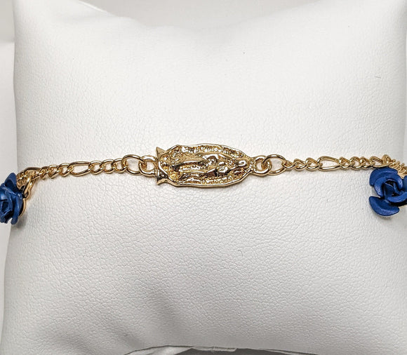 Plated Virgin Mary Adjustable Bracelet