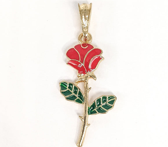 Plated Multicolor Rose Flower Pendant*