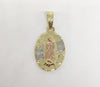 Plated Tri-Gold Virgin Mary Pendant