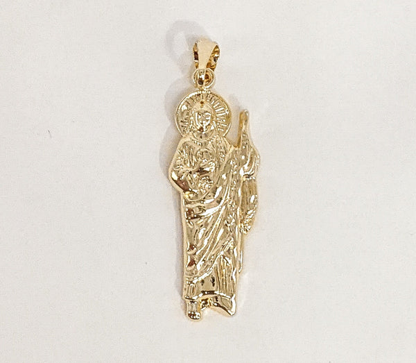 Plated Tri-Gold Saint Jude Thaddaeus Pendant