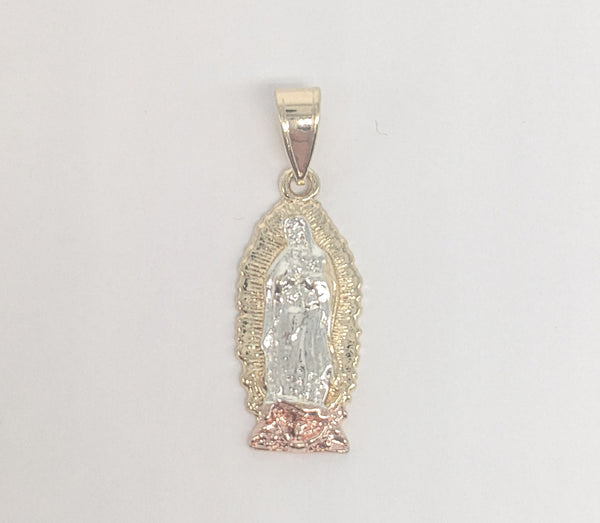 Plated Tri-Gold Virgin Mary Pendant