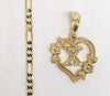 Plated Letter "X" Pendant Initial Chain Necklace Fashion Oro Letra Dije