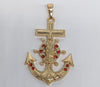 Plated Anchor with Virgin Mary Pendant