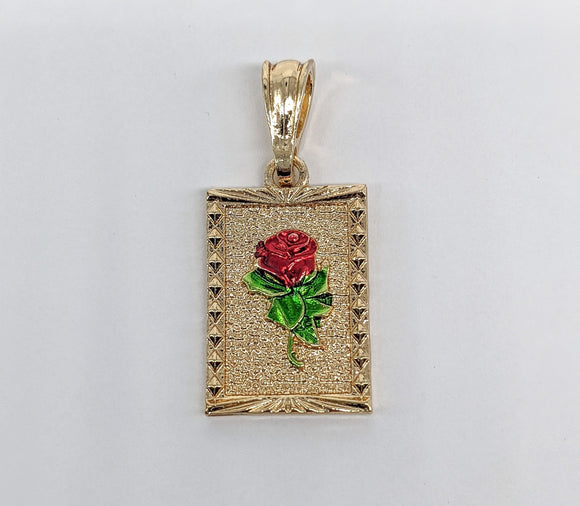 Plated Rose Flower Pendant