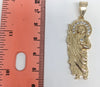 Plated Saint Jude Pendant and Figaro Chain Set