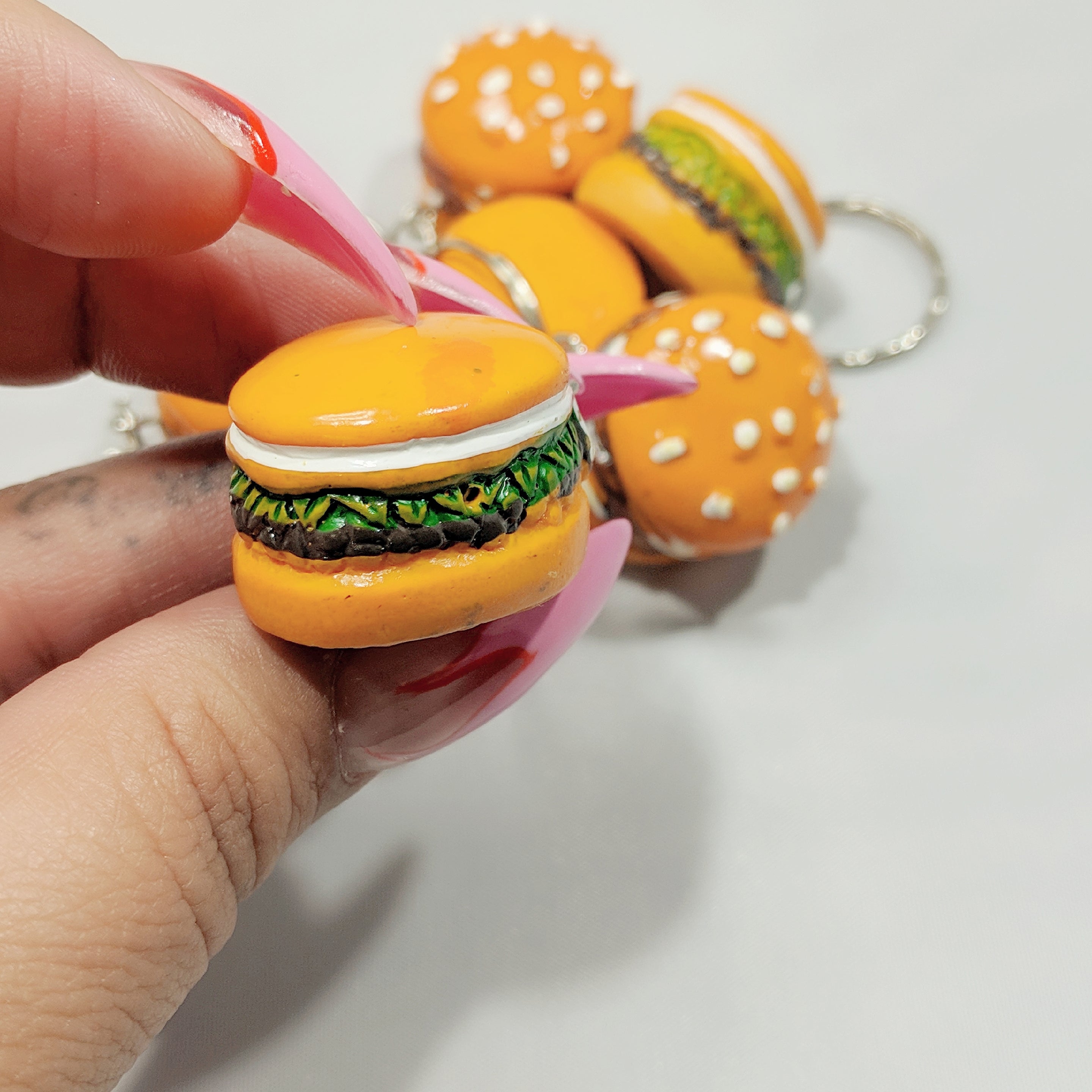 Burger keychain on sale