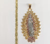 Plated Virgin Mary Pendant and Chain Set