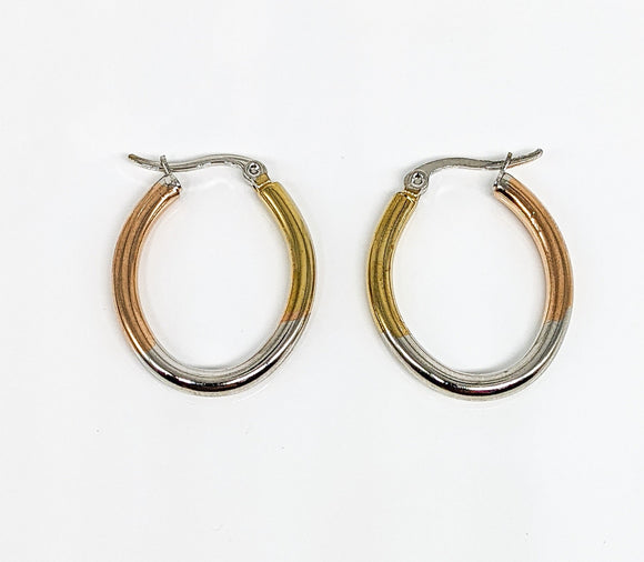 Stainless Steel Multicolor Hoop Earring