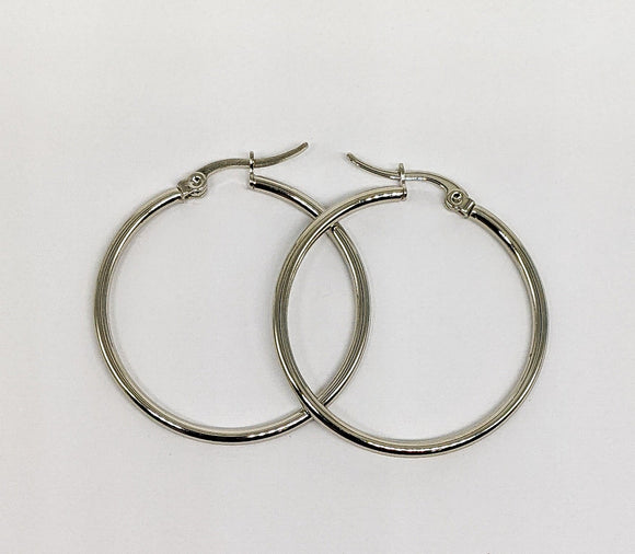 Stainless Steel Silver Hoop Earring