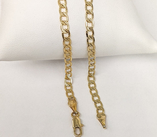 14K Gold Plated Diamond Cuban Link Chain