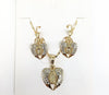 Plated Virgin Mary Earring and Necklace Set