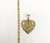Plated Virgin Mary Heart Pendant and Chain Set