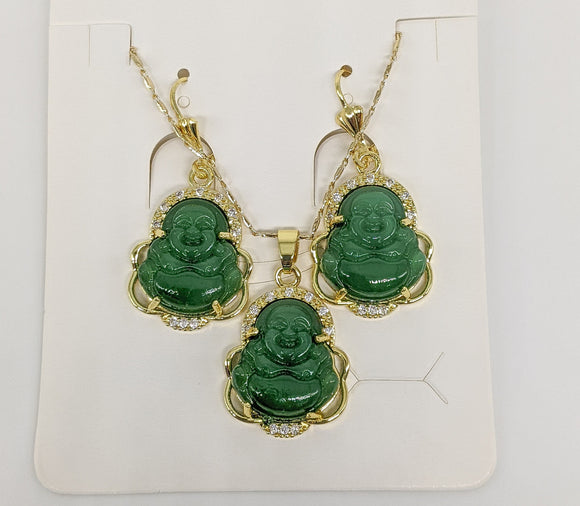 Plated Buddha Earring and Necklace Set*