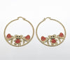 Plated Teddy Bear Hoop Earring