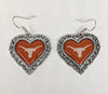 Texas Longhorns Heart Earrings