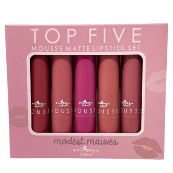 Italia Deluxe MODEST MAUVES Mousse Lipstick Set